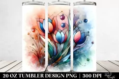 Tulip Stained Watercolor Splash | 20 oz Tumbler Product Image 2