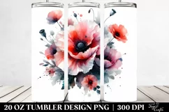Abstract Poppy in Watercolor Design, Transparent 20 Oz Product Image 2