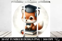 Cute Round Baby Fox Graduation Cap | 20 oz Tumbler Product Image 2
