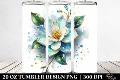 Watercolor Splash Gardenia Tumbler Product Image 2