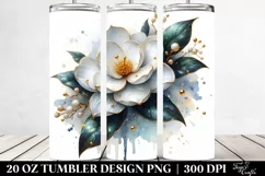 Watercolor Splash Gardenia Tumbler Product Image 2