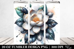 Watercolor Splash Gardenia Tumbler Product Image 2