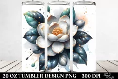 Watercolor Splash Gardenia Tumbler Product Image 2