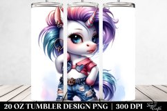 Cute Unicorn in Paint-Like Style, Transparent 20 Oz Tumbler Product Image 2