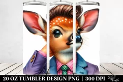 Cool Deer Portrait, Transparent 20 Oz Tumbler Product Image 2