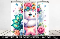 Cute Peacock Flower Crown | 20 oz Tumbler Product Image 2