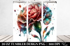 Watercolor Splash Carnation Tumbler Product Image 2