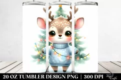 Baby Deer with Reindeer Horns and Christmas Tree 20 Oz Product Image 2