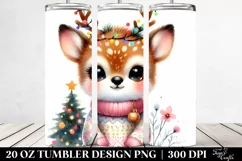 Expressive Winter Deer Baby Watercolor 20 Oz Tumbler Product Image 2