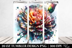 Watercolor Splash Carnation Tumbler Product Image 2