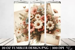 Floral Vintage Postcard Tumbler Product Image 2