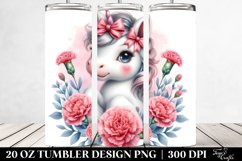 Cute Baby Unicorn with Cosmos | 20 Oz Tumbler Product Image 2
