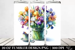 Colorful Iris Watercolor Splash Tumbler Product Image 2