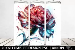 Watercolor Splash Carnation Tumbler Product Image 2