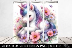 Cute Baby Unicorn with Cosmos | 20 Oz Tumbler Product Image 2