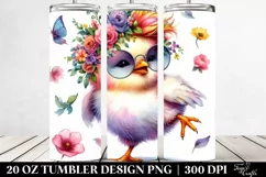 Cute Baby Chicken Dancing with Floral Wreath Product Image 2