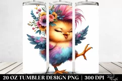 Cute Baby Chicken Dancing with Floral Wreath Product Image 2