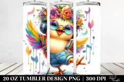 Cute Baby Chicken Dancing with Floral Wreath Product Image 2