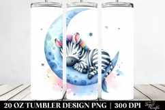 Colorful Baby Zebra Sleeping on the Moon | 20 Oz Tumbler Product Image 2