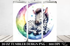 Colorful Cute Zebra on the Moon | 20 Oz Tumbler Product Image 2