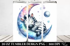 Colorful Baby Zebra Sleeping on the Moon | 20 Oz Tumbler Product Image 2