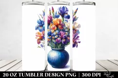 Colorful Iris Watercolor Splash Tumbler Product Image 2
