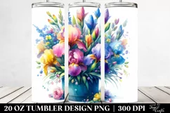 Colorful Iris Watercolor Splash Tumbler Product Image 2
