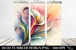 Pastel Calla Lily in Watercolor Design, Transparent 20 Oz Product Image 2