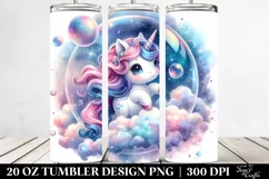 Twirling Unicorn in Dreamy Nebula | 20 Oz Tumbler Product Image 2