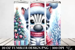 Baby Zebra with Santa Hat and Christmas Tree 20 Oz Tumbler Product Image 2
