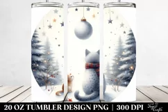 Simple Christmas Cat Tumbler Design | 20 oz Tumbler Product Image 2
