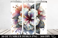 Glossy Hibiscus Golden Tumbler Product Image 2