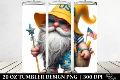 Digital Painting Gnome Beach Wear Yellow Hat | 20 oz Tumbler Product Image 2