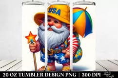 Digital Painting Gnome Beach Wear Yellow Hat | 20 oz Tumbler Product Image 2