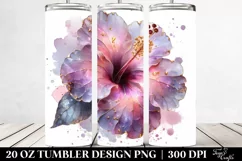Glossy Hibiscus Golden Tumbler Product Image 2