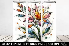 Abstract Stained Freesia | 20 Oz Tumbler Product Image 2