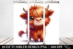Funny Highland Cow Watercolor Tumbler | 20 oz Tumbler Product Image 2
