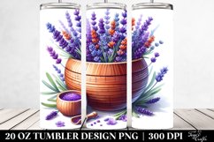 Vibrant Colorful Wooden Recipient Filed Lavender Tumbler Product Image 2