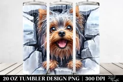 Enthusiastic Yorkshire Terrier in Watercolor | 20 oz Tumbler Product Image 2