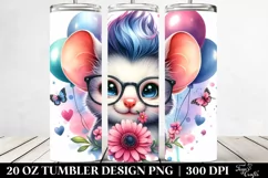 Cute Baby Mouse with Flower 20 Oz Tumbler Product Image 2
