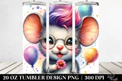Cute Baby Mouse with Flower 20 Oz Tumbler Product Image 2