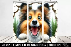 Cute Crazy Watercolor Shetland Sheepdog | 20 Oz Tumbler Product Image 2