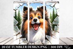 Crazy Shetland Sheepdog Watercolor Forest | 20 oz Tumbler Product Image 2
