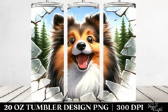Crazy Shetland Sheepdog Watercolor Forest | 20 oz Tumbler Product Image 2