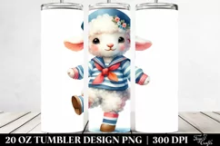 Colorful Lamb in Sailor Suit | 20 Oz Tumbler Product Image 2