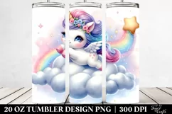 Cute Baby Unicorn Bouncing on a Cloud | 20 Oz Tumbler Product Image 2
