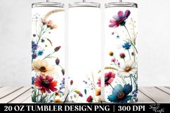Vibrant Watercolor Wild Flowers | 20 oz Tumbler Product Image 2