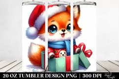 Cute Baby Fox in Winter 20 Oz Tumbler Product Image 2