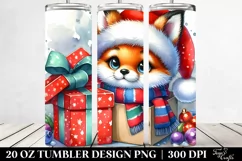 Cute Baby Fox in Winter 20 Oz Tumbler Product Image 2