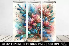 Pastel Azalea Stained , Watercolor 20 Oz Tumbler Product Image 2